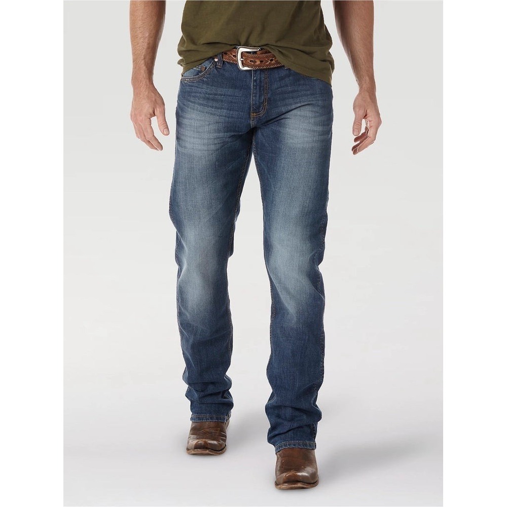 Wrangler Retro Slim Straight Jeans Mens 30x30 Blue Medium Wash Denim WLT88CW